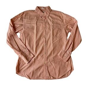 J.Crew Men's Orange Gingham Micro Check Plaid Long Sleeve Button Down Shirt | M